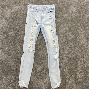 American Eagle Light Wash Ripped Jeans